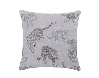 Hamilton Zara Printed Cotton Double Sided Pillow Cover 18x18, 20x20, 22x22, 24x24, 12x20, 12x22, 14x22, 16x24, 12x46, 14x48, 18x50 Sterling