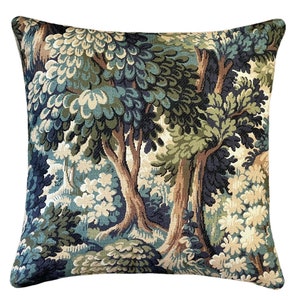 Into the Woods Printed Cotton Pillow Cover 18x18, 20x20, 22x22, 24x24, 12x20, 12x22, 14x22, 16x24, 14x46, 14x48 Forest Throw Pillow Cover image 3