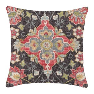 Printed Linen Blend Pillow Cover: Covington Bettina Cindersmoke
