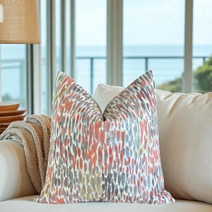 Kelly Ripa Throw Pillow Cover: Multicolor Rainfall Pattern, Make it Rain