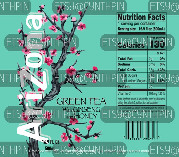 DIGITAL | Arizona Green Tea | PNG | JPEG | 20oz | Skinny Tumbler