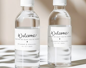 Wedding Welcome Water Bottle Labels || Wedding Water Bottle Labels, Water Bottle Sticker, Water Bottle Wrapper