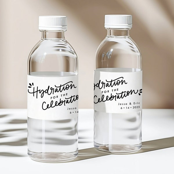 Hydration for the Celebration Water Bottle Labels || Wedding Water Bottle Labels, Party Water Bottle Sticker, Custom Water Bottle Wrapper