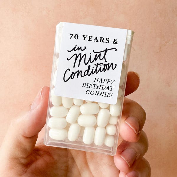 In Mint Condition Personalized Tic Tac Labels || Birthday Mint Favors, Favor Stickers - LABELS ONLY