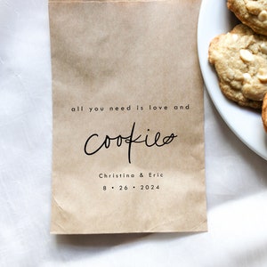 Love and Cookies Favor Bag || Wedding favor bag, Cookie Favor Bag, Bridal Shower Favor Bag, All you need is love and cookies