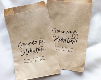 Grounds for Celebration! favor bag ||  Coffee beans wedding favor bag