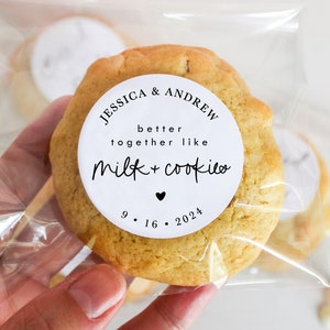 Better Together Like Milk and Cookies Personalized Stickers || Wedding Candy Favors, Favor Stickers