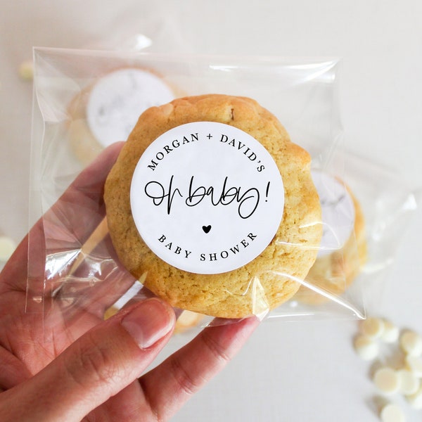 Oh Baby! Stickers || Baby Shower Cookies or Candy Favors Personalized, 2" Favor Stickers