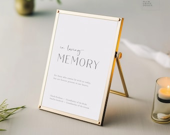 In Loving Memory Sign Template - Emma Collection || Minimal Wedding Sign, Printable Memorial Sign