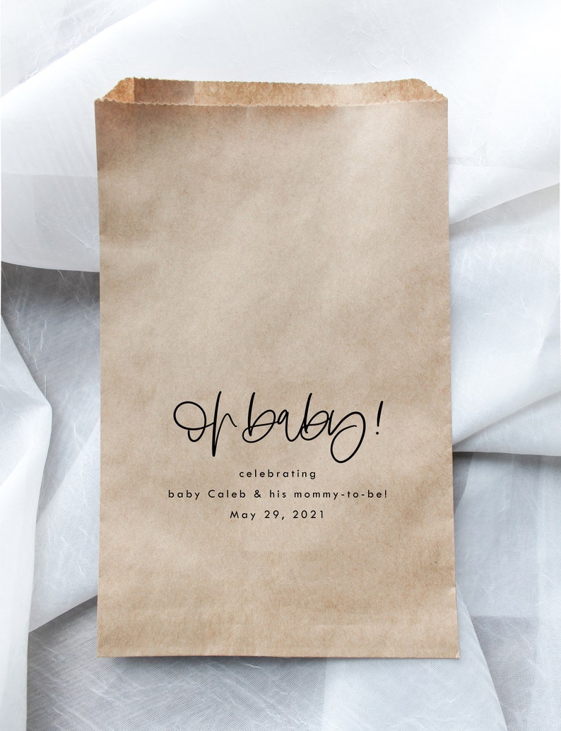 Donut bag Favor Bag || Baby Shower favor treat bag Popcorn favor bag Oh Baby Cookie bag