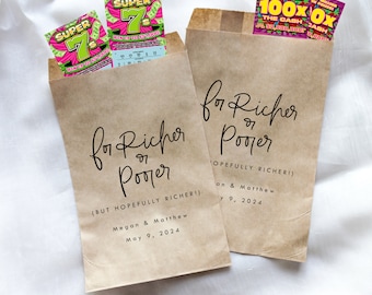 For Richer or Poorer Favor Bags || Wedding Scratchers Favor, Wedding Lottery Ticket Favor Bag