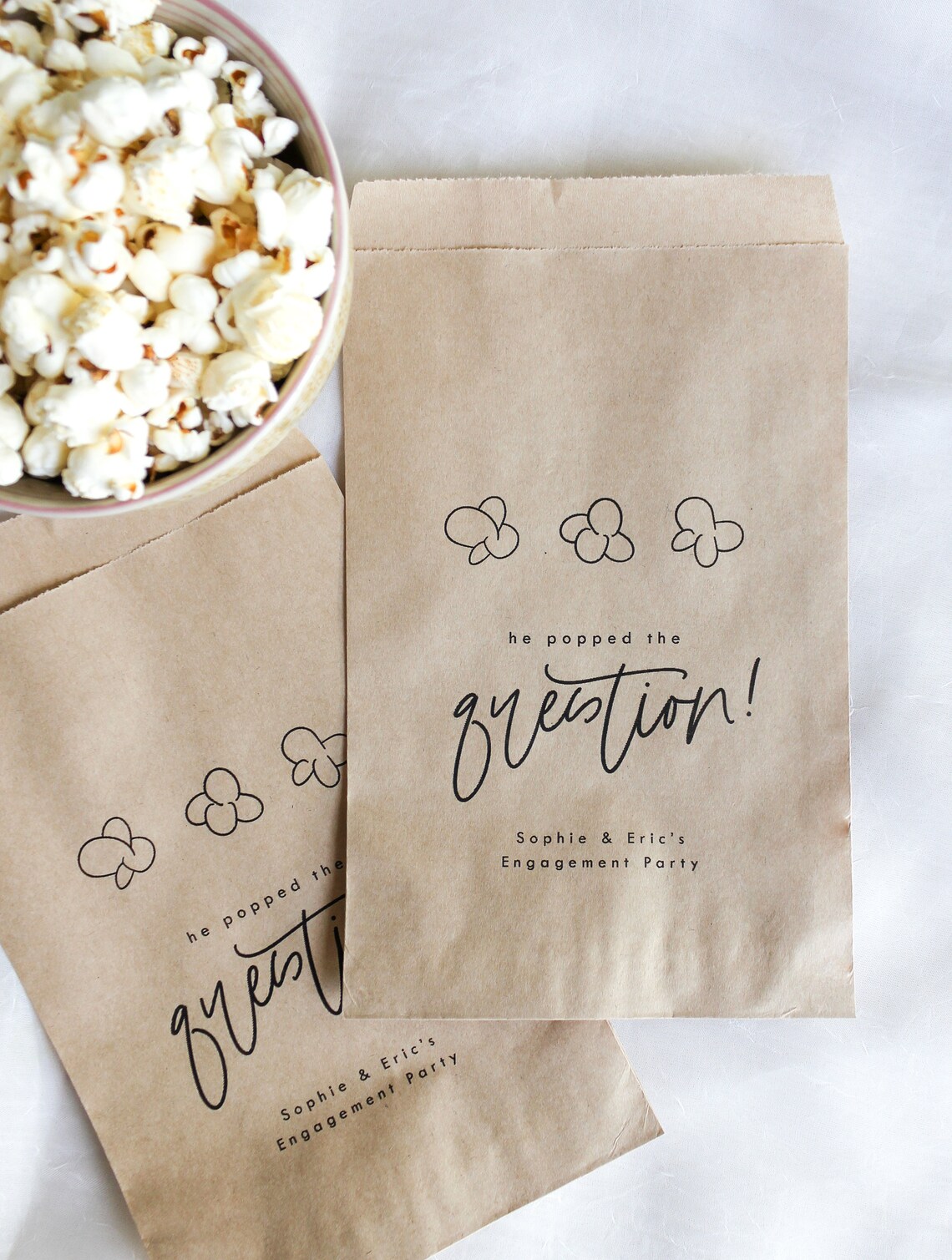He Popped the Question Popcorn Bag Engagement Party popcorn Etsy