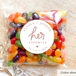 His and Her Favorite Personalized Stickers || Wedding Candy Favors, Goodie Bags image 4