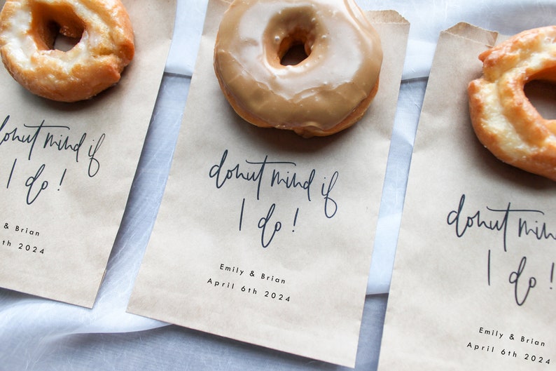 Donut favor bag Donut mind if I do wedding favor bag, Party favor bag, Cookie bag, Thank you bag, Thank you favor, Donut bags, Donut wall image 1