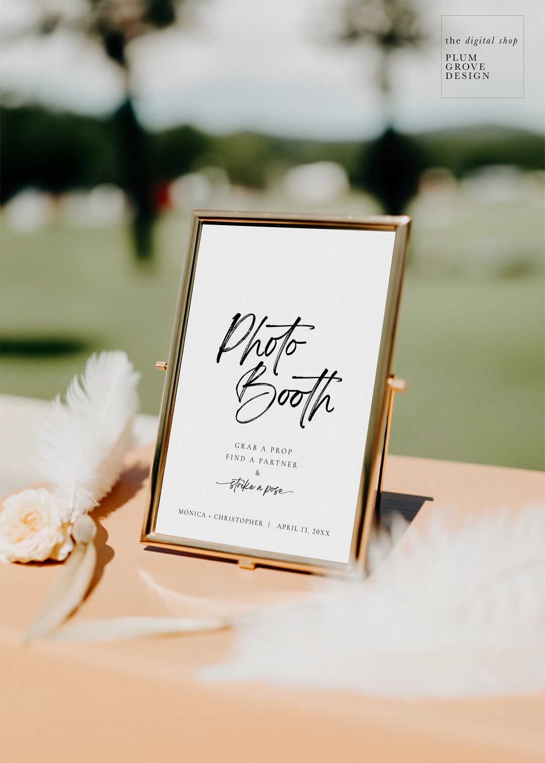 Photo Booth Sign Template - Monica Collection || Minimal Wedding Sign ...