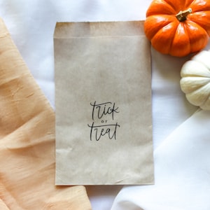 Trick or Treat Favor Bag: Kraft Brown Halloween Candy Bag