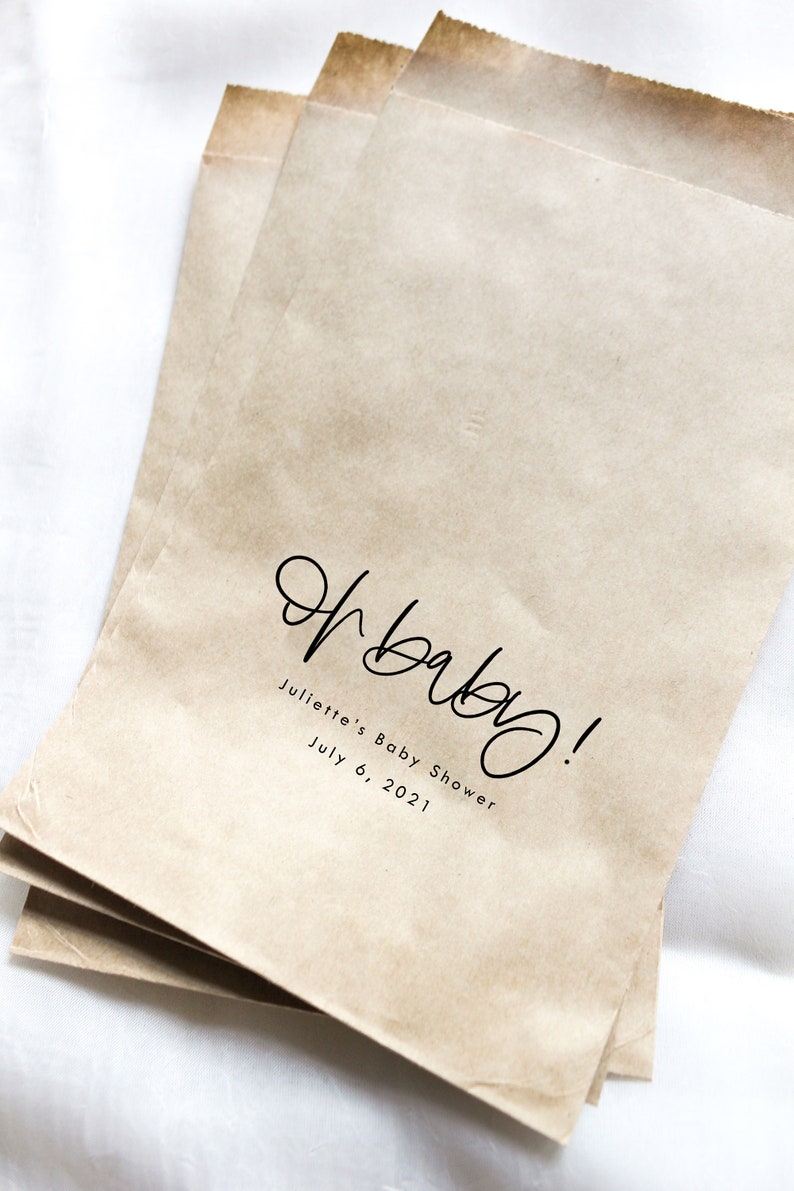 Donut bag Favor Bag || Baby Shower favor treat bag Popcorn favor bag Oh Baby Cookie bag