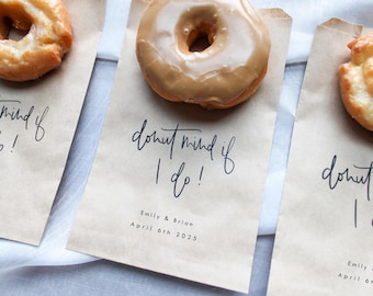 Donut favor bag || Donut mind if I do wedding favor bag, Party favor bag, Cookie bag, Thank you bag, Thank you favor, Donut bags, Donut wall