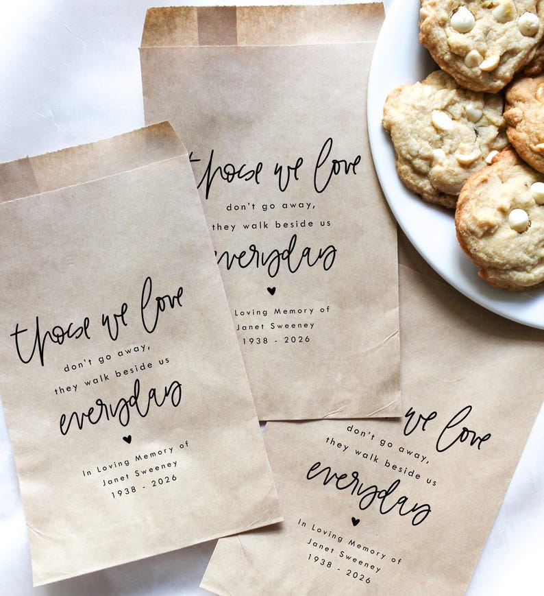 Memorial Favor Bag || Personalized In Loving Memory Bag, Wedding Favors, Funeral Gift Bag, Celebration of Life