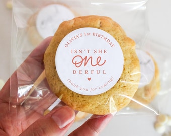One-derful First Birthday Personalized Stickers || 1st Birthday Party Favors