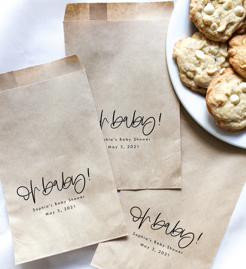 Donut bag Favor Bag || Baby Shower favor treat bag Popcorn favor bag Oh Baby Cookie bag
