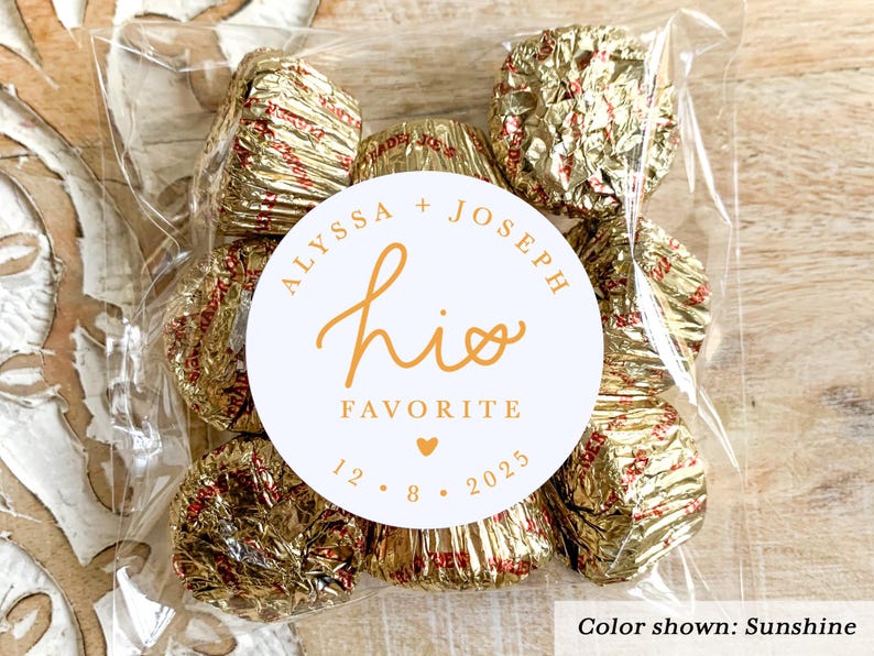 His and Her Favorite Personalized Stickers || Wedding Candy Favors, Goodie Bags image 5