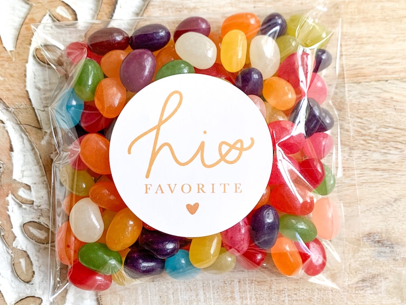 His and Her Favorite Stickers Wedding Candy Favors, Favor Stickers Pack of 20 Stickers Gold