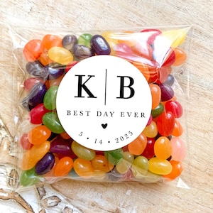 Wedding Initials Stickers || Personalized Monogram Wedding Favor Stickers, Favor Candy Stickers
