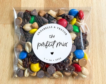 The Perfect Mix Stickers || Personalized Wedding Trail Mix Favors