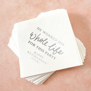 Retirement Party Cocktail Napkins || Personalized Gold Foil, Congrats, Retired image 3