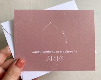 Happy Birthday to My Favorite Aries || Zodiac Birthday Card || Mar 21 - Apr 19