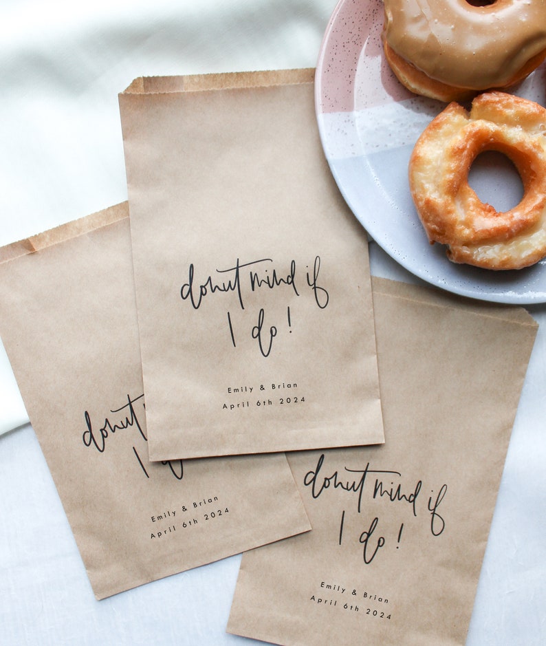 Donut favor bag Donut mind if I do wedding favor bag, Party favor bag, Cookie bag, Thank you bag, Thank you favor, Donut bags, Donut wall image 2