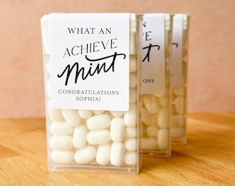 Achieve-Mint Personalized Tic Tac Labels || Graduation Party Favors, Favor Stickers, Class of 2025 - LABELS ONLY