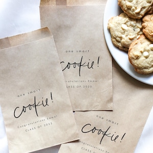 Smart Cookie Favor Bags || Graduation 2025 party cookie bag, Grad party goodie bags