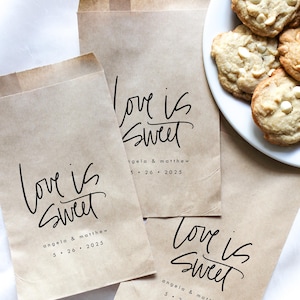 Love is Sweet Favor bag || Wedding favor bag, Party favor bag, Cookie bag, Donut bags, Wedding candy bags, Wedding thank you bags