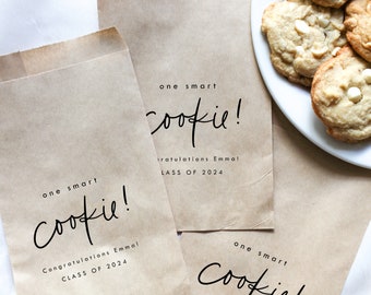 Smart Cookie Favor Bags || Graduation party cookie bag