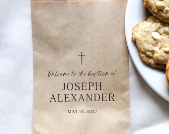 Baptism Personalized Favor Bags || Christening Treat Bags, Party Favors