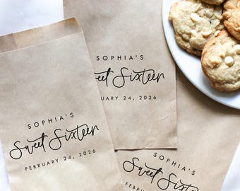 Sweet 16 Personalized Favor Bag || Donuts, Cookie, Party Favor Bags