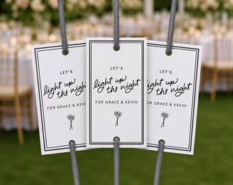 Personalized Sparkler Tags - Let's Light Up the Night || Wedding Send Off