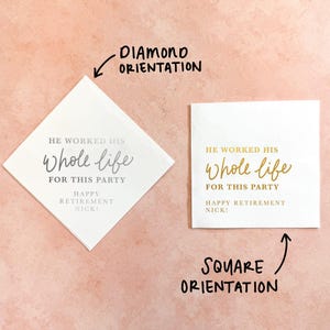 Retirement Party Cocktail Napkins || Personalized Gold Foil, Congrats, Retired image 4