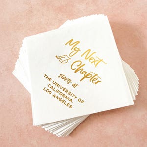 Graduation Napkins Personalized - My Next Chapter || Gold Foil, Class of 2026