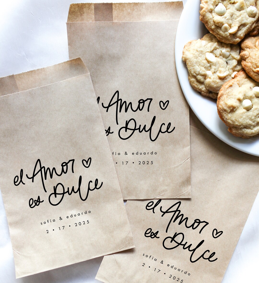 El Amor Es Dulce Favor Bag || Spanish Wedding Favors, Love is Sweet ...