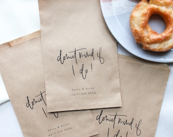 Donut Mind If I Do! Favor Bag || Personalized Wedding Treat Bag, Donut Wall