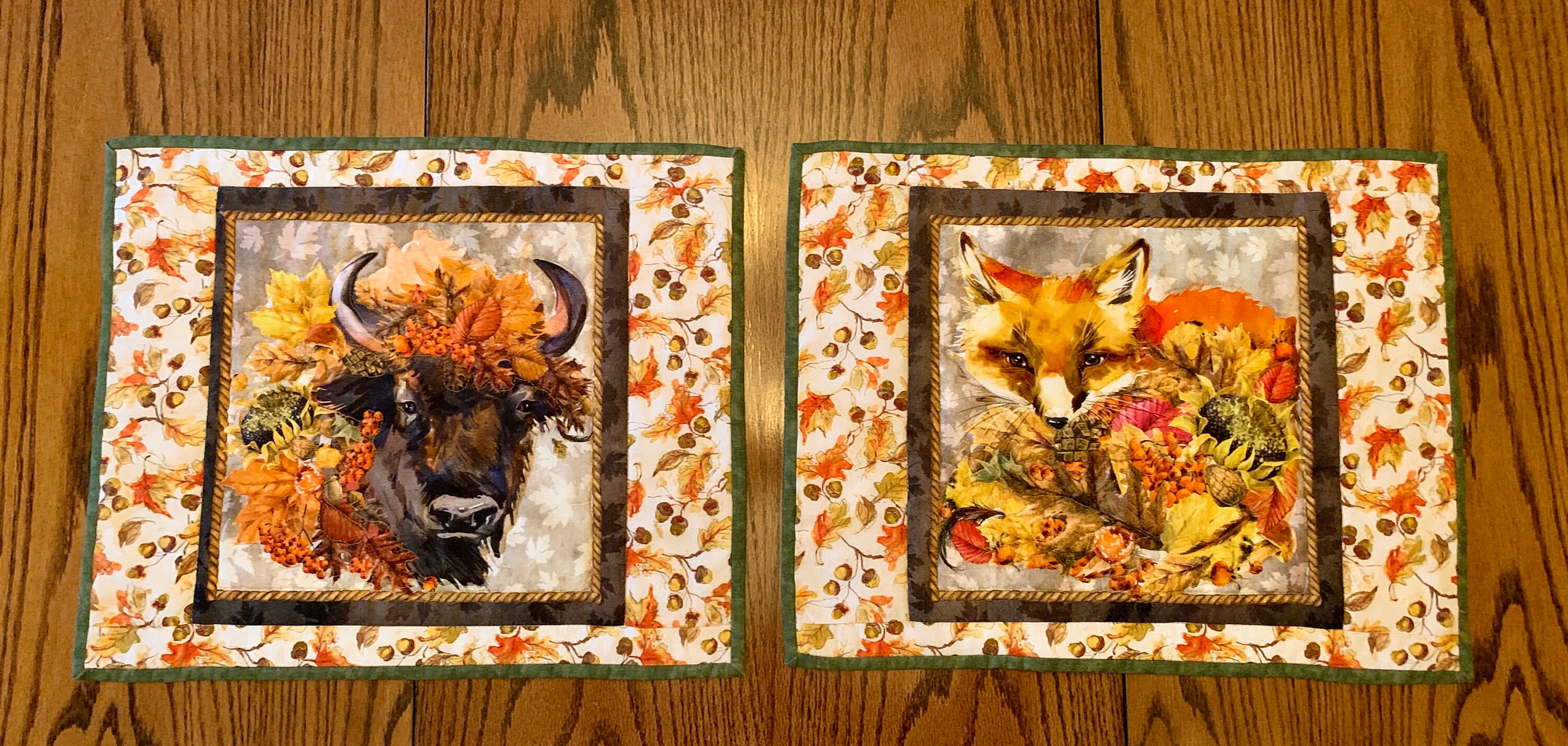Autumn Forest Animal Placemats With Napkins / Set of 6 Etsy