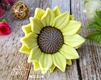 Sunflower (medium) silicone soap mold - for soap making (Made of high quality silicone)