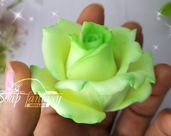 Rosebud "Green Tea" silicone soap mold - for soap making (Made of high quality silicone.