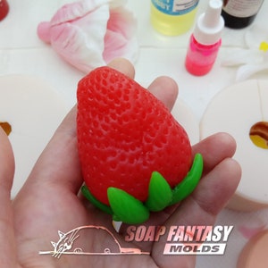 Giant strawberry Silicone Soap Mold - Handmade, Custom for Crafts & Hobby