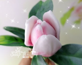 Custom silicone mold Magnolia Soulangeana Bud - Soap Molds, Candle Molds for Crafts DIY