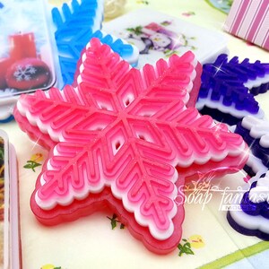 Moule à savon en silicone en forme de flocon de neige glacé – Fait main, sur mesure pour l&#39;artisanat et les loisirs créatifs