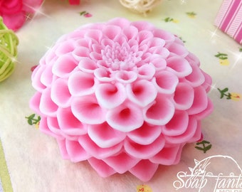 Dahlia Spherical Silicone Soap Mold for soap making, candle making, Craft & Hobby